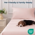 thumbnail image 5 of SLEEP ZONE 85gsm Bed Sheet Set, Microfiber Wrinkle-free Bedding set with 14" Pocket Pink, Full, 5 of 9