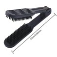 thumbnail image 2 of Cepillo de pelo de doble cara con cerdas de jabalí, peine alisador con pinza para peinar y suavizar el cabello, color negro., 2 of 5
