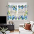 thumbnail image 4 of Blue Hydrangea Kitchen Curtains Window Panels, Rustic Wooden Butterfly Spring Floral Insulated Window Treatment Curtain, Grommet Curtains for Bedroom/Living Room/Bathroom, 2 Piece 52"Wx45"L, 4 of 8