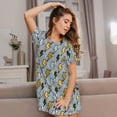thumbnail image 3 of Easygdp Lightning Bolts Camisón de manga corta para mujer, informal, estampado, 3 of 6