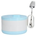 thumbnail image 4 of Tazón de ramen de acero inoxidable con doble aislamiento para fideos instantáneos con tapa para estudiantes trabajadores de oficina (tazón de comida rápida azul + cuchara 304), 4 of 8