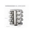 thumbnail image 5 of Especiero Giratorio Xtellar De Acero Inoxidable 12 Frascos De Vidrio Color Plateado, 5 of 5