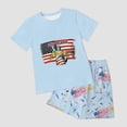 thumbnail image 5 of UngA 4th of July Outfits for Boys Girls Short Sleeve American Flag 250 Anniversary USA Shirt Print Shorts Set Kids Toddler Independence Day Clothes (Sky Blue,9-10 Years), 5 of 7