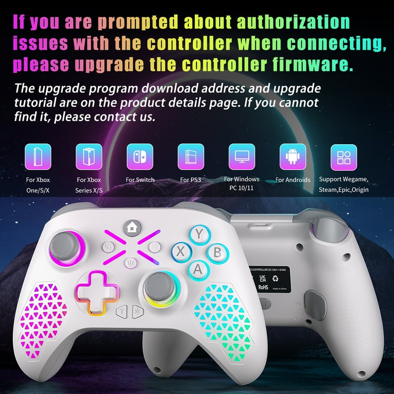 Wireless Xbox Controller for Xbox One, with RGB LED Support Button Mapping  and Turbo Function Compatible with Xbox One, XboxOne X/S, Xbox Series X/S  ,Windows PC (Black) 