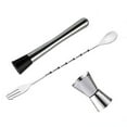 thumbnail image 1 of Cocktail Cuillère Muddlerand Jigger,Cocktail Cuillère Mélange Muddler Cocktail Jigger Set Cocktail Muddler Set Efficacité Optimale, 1 of 8
