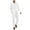 White, variant on Men Fall Casual Loose Sets Solid Color Stand up Collar Long Sleeve Pocket Button Down Shirt Pant 2 Piece Outfits Tracksuit White