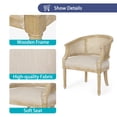 thumbnail image 3 of GDF Studio Velie French Country Fabric Upholstered Wood and Cane Accent Chair, Beige and Natural, 3 of 11