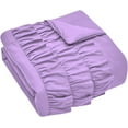 thumbnail image 3 of DNG Creations 1 Piece Three Line Ruffle Duvet Cover With Zipper Closure & Corner Ties - 800 Threads Count, 100% Egyptian Cotton ( Solid Lilac - California King ), 3 of 4