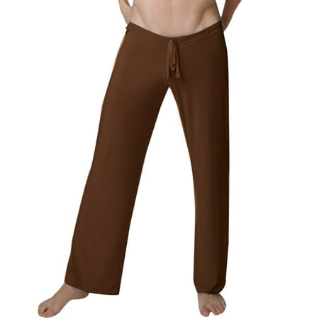 

Mens Pajamas Light Solid Color Soft Silky Yoga Home Clothes Pants Home Pants