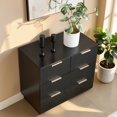 thumbnail image 3 of GZXS Modern Dresser with 4 Drawers, Chest of Drawers, Storage Organizer for Bedroom, Living Room, Black, 3 of 11