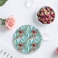 thumbnail image 4 of FMSHPON Leopard Tropical Plants Set of 8 Round Coaster for Drinks, Absorbent Ceramic Stone Coasters Cup Mat with Cork Base for Home Kitchen Room Coffee Table Bar Decor, 4 of 6