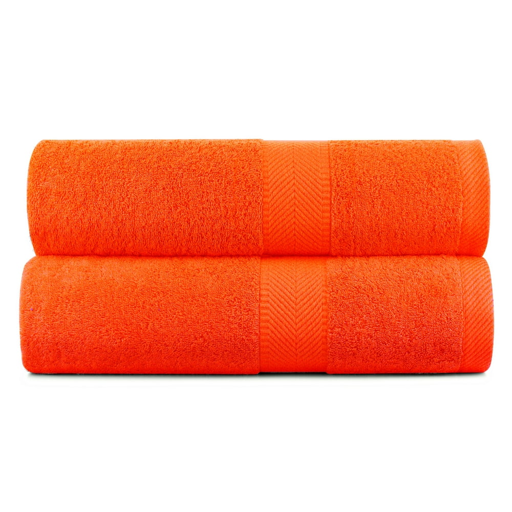 Terry Towels, Bath Towel, Orange Red Color Large Towel Sheet for Shower