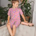 thumbnail image 4 of Balery Donut Conjunto de Pijama Infantil de Manga Corta con Estampado – Ropa de Dormir de Algodón Suave-3X-Large, 4 of 6