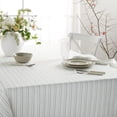 thumbnail image 2 of Daisy Stripe Tablecloth Single Pack, Beige/Brown, 60"x84", Ideal for Elegant Dining and Casual Parties, WrinkleFree and Durable, Perfect for Any Occasion, 2 of 6