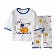 thumbnail image 4 of Ynynloco Toddler Boys Girls Cotton Pajama Set 3/4 Sleeve Button Sleepwear Cute Print Tops and Pant 2 Piece Outfits Soft Cozy Casual Loungewear Set, 4 of 4