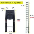 thumbnail image 2 of Aluminum Telescoping Ladder 20.3ft Black Extension DIY Home RV Ladders with Detachable Safety Hooks 330lb Max Load Capacity EN131 Standard, Folded Height 3.6ft Portable Compact Ladder, 2 of 9