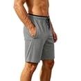 thumbnail image 5 of Men's Ice Silk Shorts Quick Dry Running Shorts Drawstring Elastic Waist Short Pants with Pocketed Lightweight Breathable Bottoms Summer Sports Wear, 5 of 5
