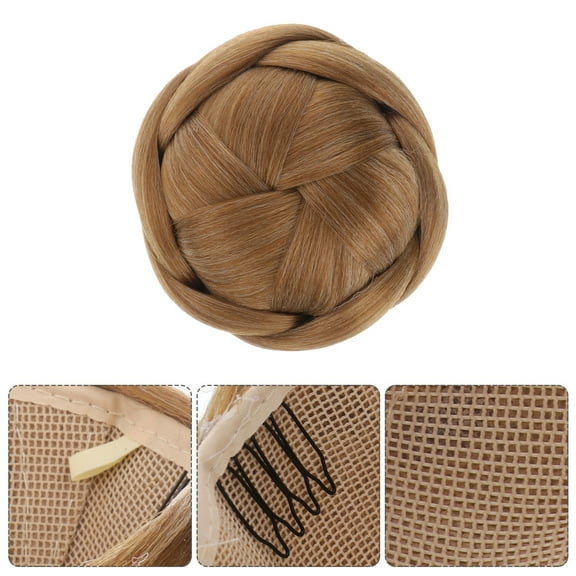 MEIBUTYUP Elegant Decent Look Chignon Hair Piece Synthetic Braided Hair Bun for Women Travel Friendly 1Pack