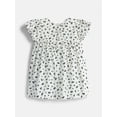 thumbnail image 2 of Wonder Nation Baby Girls Puff Sleeve Cotton Dress with Bloomers, 2 Piece, Sizes 0/3M-24M, 2 of 3