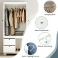 thumbnail image 6 of Armoire Wardrobe Closet, 71"H Modular Wooden Clothes Wardrobe Storage Cabinet with Hanging Rods, White, 6 of 9