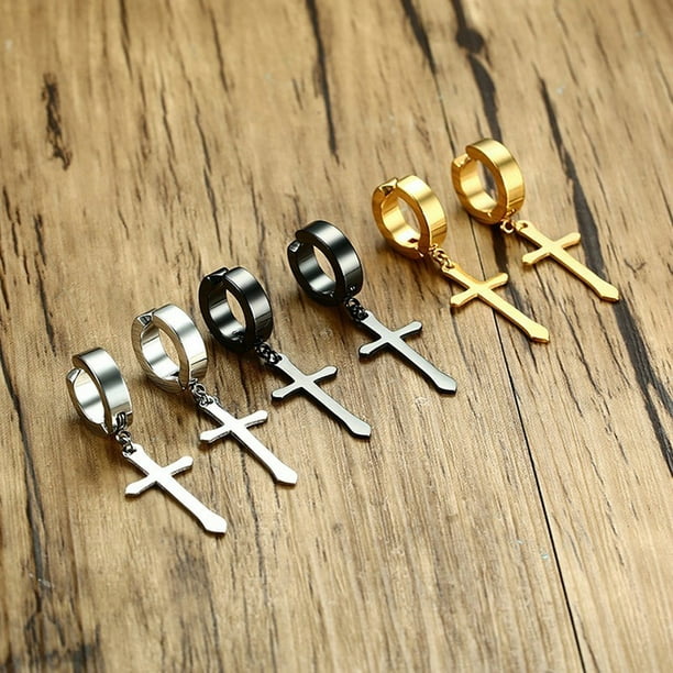 Male clearance cross earrings