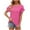 Hot Pink-05, variant on Mittory Womens Tops Summer Casual Dressy Crew Neck Loose Ruffle Short Sleeve Blouses Work Office Shirts