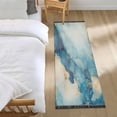 thumbnail image 2 of Wobogo Cyan Gilt Patterns Bedside Long Rug Delicate and Soft Modern Indoor Area Decor Non Slip Carpet for Bed Room Corridor Entrance Balcony, 2 of 8