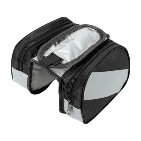 Bike Frame Bag Bike Pannier Bag Waterproof Bike Rack Bag Bicycle Front Frame Bag Polyester Black