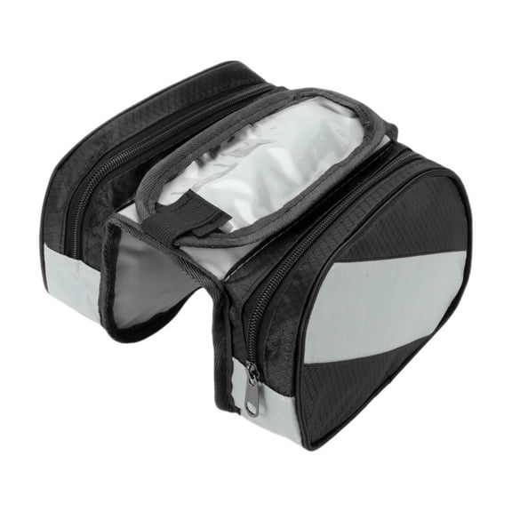 Bike Frame Bag Bike Pannier Bag Waterproof Bike Rack Bag Bicycle Front Frame Bag Polyester Black