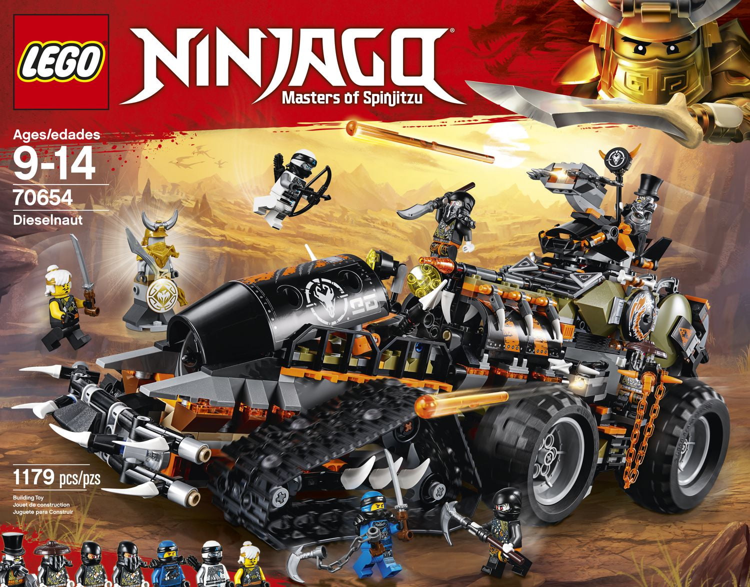 LEGO NINJAGO Masters of Spinjitzu: Dieselnaut 70654 Building Kit (1179 Piece)