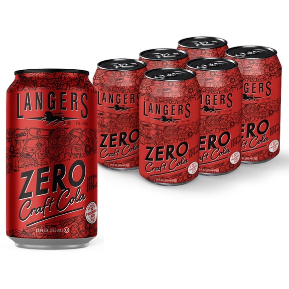 Langers Zero Craft Cola with Stevia, No Weird Stuff, 12 Fl Oz (Pack of 6) No Artifical Sweeteners, Real Ingredients