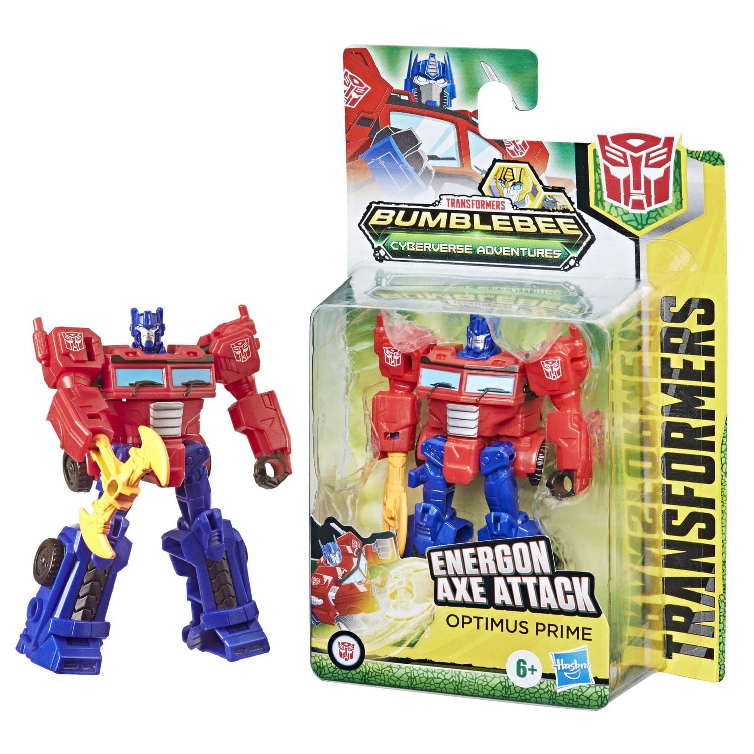 Transformers Bumblebee Cyberverse Adventures Action Attackers Scout Class Optimus Prime Action Figure, Energon Axe Attack Action Attack, 3.75-inch