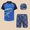czb# Dark Blue68, variant on CUZIBR Baby Swimsuit Boys Shark Swim Wear Outfits Casual Short Sleeve Patchwork Shirts And Trunks Hat Set Beach Swimwear,Dark Blue,11-12 Years
