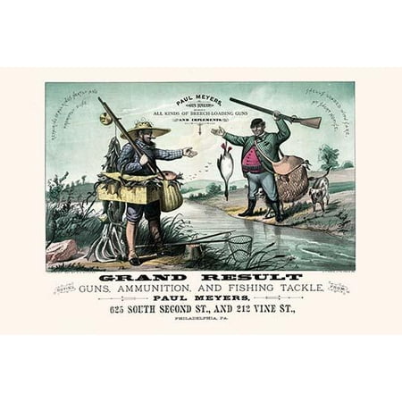 Print shows fisherman and hunter with abundant catches of fish and fowl on an advertisement for the Paul Meyers store in Philadelphia PA Poster Print by WR (Best Thrift Stores In Philadelphia Pa)