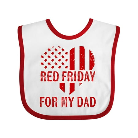 

Inktastic Military Dad Deployment Red Friday Boys or Girls Baby Bib