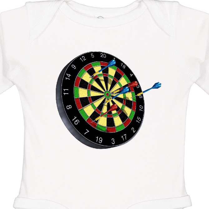 Inktastic Dart Board Boys or Girls Long Sleeve Baby Bodysuit