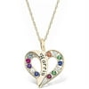Personalized Family Jewelry Flowing Heart Gold Pendant available in Sterling Silver, 10kt and 14kt Yellow and White Gold