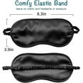 thumbnail image 5 of Mulberry Silk Sleep Eye Mask Blindfold with Elastic Strap Headband, Soft Eye Cover Eyeshade for Night Sleeping, Travel, Nap(Black), 5 of 6