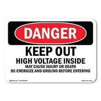 OSHA Danger Sign - Keep Out High Voltage Injury Death Ground | Decal | Protect Your Business, Construction Site, Shop Area |  Made in The USA
