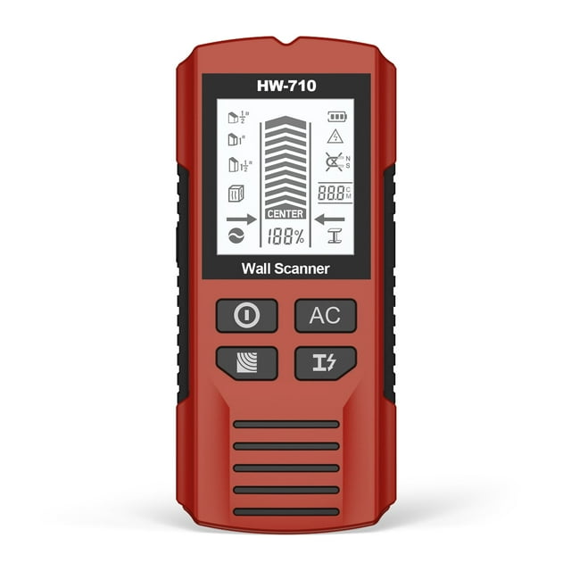 Stud Finder Wall Scanner 5 In 1 Multifunction Stud Locator With Upgraded Sensor LCD Display And Audio Alarm For The Center & Edge Of Metal Studs AC Wire And Pipe Dete