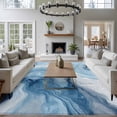 thumbnail image 3 of Large Area Rugs for Living Room Bedroom, Blue Marble 5'x8' Rug Washable Carpet Runner Indoor Outdoor, Summer Ocean Wave Blue Ombre Non Slip Floor Mats Rug for Kitchen, Bathroom, 3 of 8