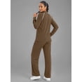 thumbnail image 3 of Rosvigor 2 Piece Sets Women Outfits Sweatsuit Mock Neck Sweatshirts Straight Leg Sweatpants for Travel Workout Lounge, 3 of 8
