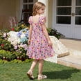 thumbnail image 6 of Girls Summer Cute Dress Square Neck Ruffled Sleeveless Pleated A Line Dresses Casual Stylish Midi Sundress (8 Years, Purple), 6 of 6