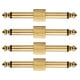 thumbnail image 2 of 4 acopladores de pedal rectos de 6,35 mm con doble cabezal para efectos de guitarra (dorado), 2 of 7