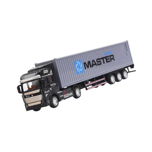 Camion à Rétrofriction Échelle 1:48 en Alliage Mini Voiture Jouets Enfants Enfant à Rétrofriction pour Garçons Cadeau pour Enfants Gris
