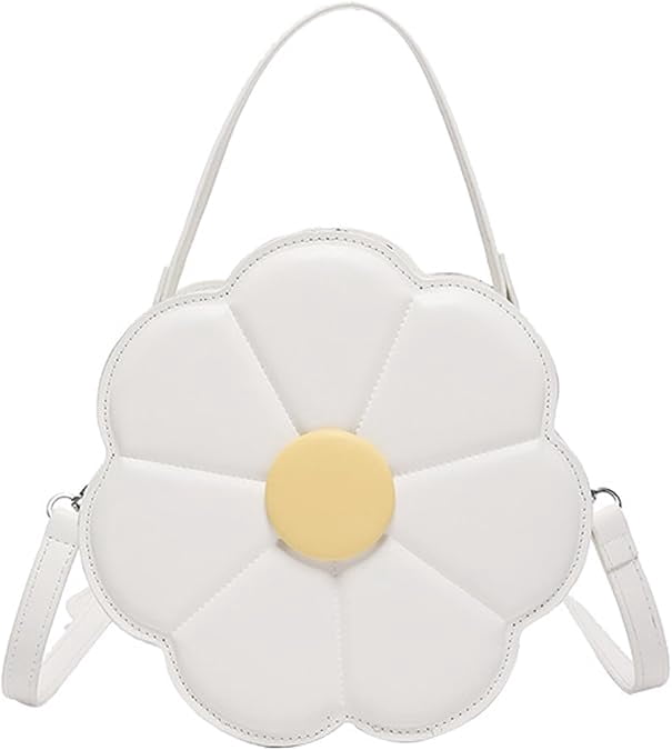 Trendy Flower Shaped PU Leather Crossbody Bag with Adjustable Strap Shoulder Purse Satchel for Women and Girls   P