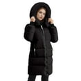 thumbnail image 2 of yillto Women Long Quilted Coat Hooded Maxi Length Puffer Jacket Padded Coat Winter Warm Outerwear, 2 of 6