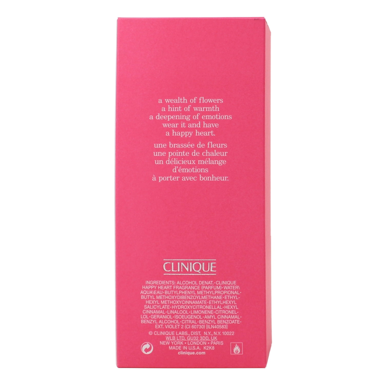 Clinique Happy Heart Parfum Spray for Women, 3.4 oz