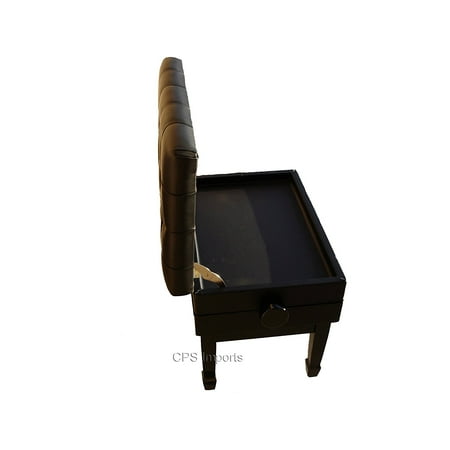 CPS Genuine Leather Adjustable Artist Concert Piano Bench in Ebony Satin