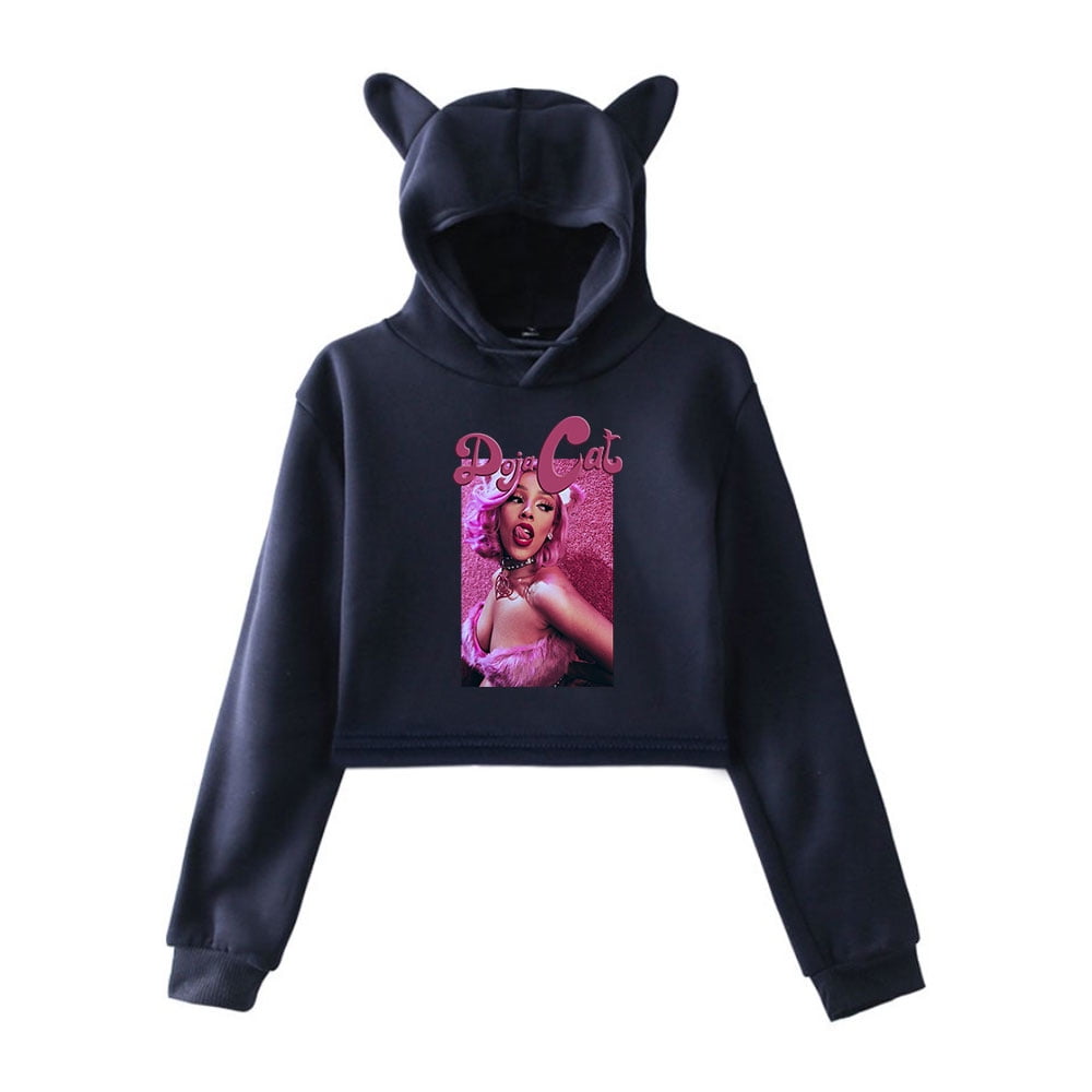 Doja cat Say so Merch Hoodies Sweatshirts for Girls Cat Ear Crop Top